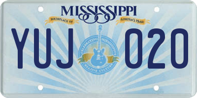 MS license plate YUJ020