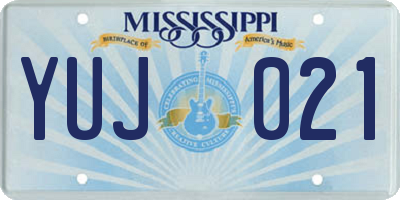 MS license plate YUJ021