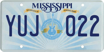 MS license plate YUJ022