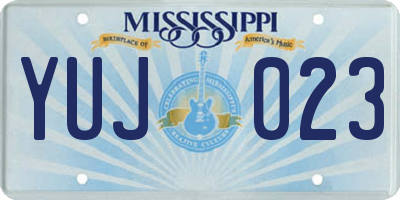 MS license plate YUJ023