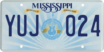 MS license plate YUJ024