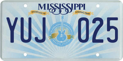 MS license plate YUJ025