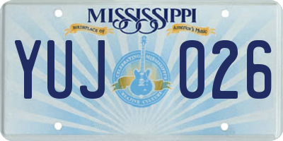 MS license plate YUJ026