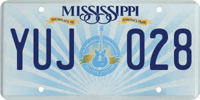 MS license plate YUJ028