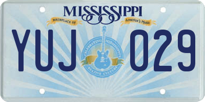 MS license plate YUJ029