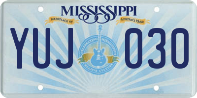 MS license plate YUJ030