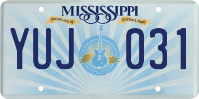 MS license plate YUJ031