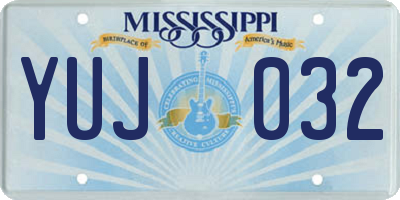 MS license plate YUJ032