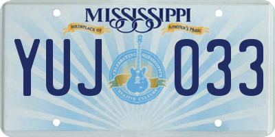 MS license plate YUJ033