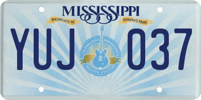 MS license plate YUJ037