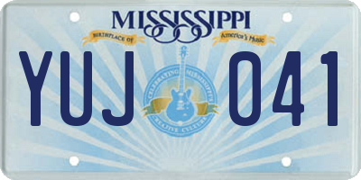 MS license plate YUJ041