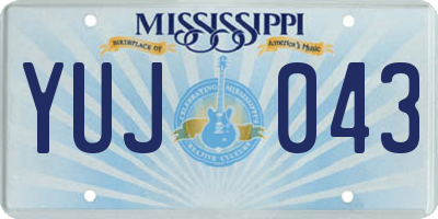 MS license plate YUJ043