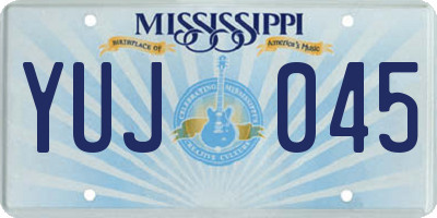 MS license plate YUJ045