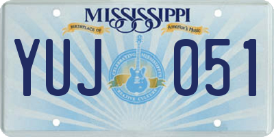 MS license plate YUJ051