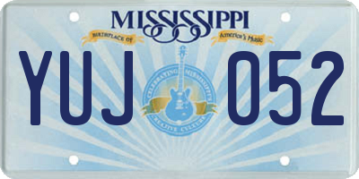 MS license plate YUJ052