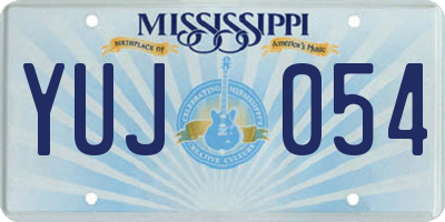 MS license plate YUJ054