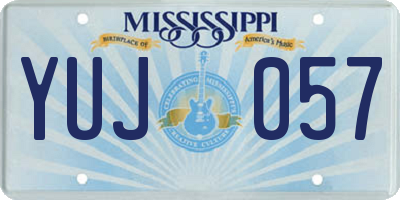 MS license plate YUJ057