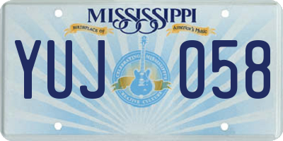 MS license plate YUJ058