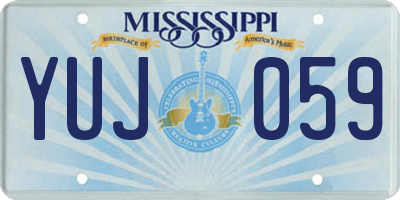 MS license plate YUJ059