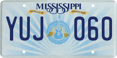 MS license plate YUJ060