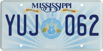 MS license plate YUJ062