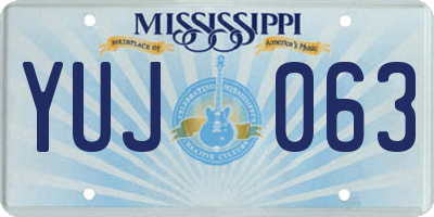 MS license plate YUJ063