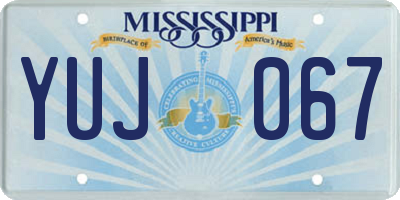 MS license plate YUJ067