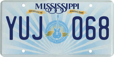 MS license plate YUJ068