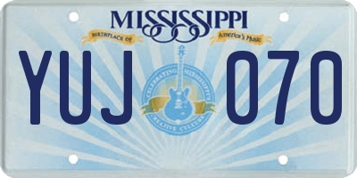 MS license plate YUJ070