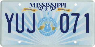 MS license plate YUJ071