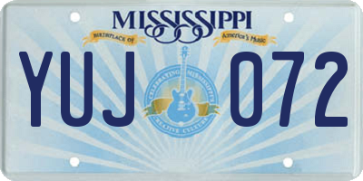 MS license plate YUJ072