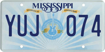 MS license plate YUJ074