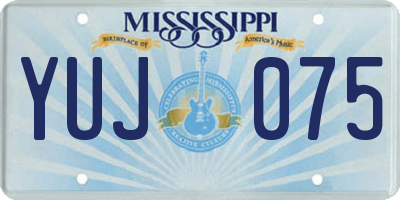 MS license plate YUJ075