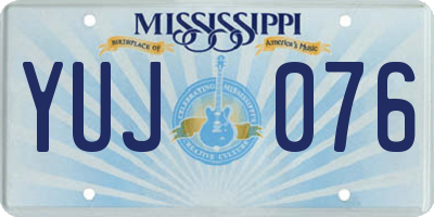 MS license plate YUJ076