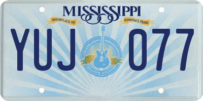 MS license plate YUJ077