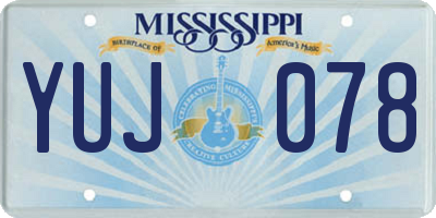 MS license plate YUJ078
