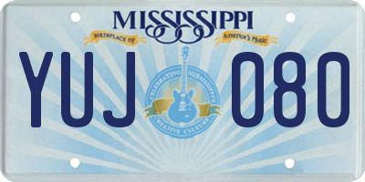 MS license plate YUJ080