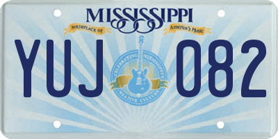 MS license plate YUJ082