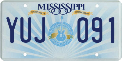 MS license plate YUJ091