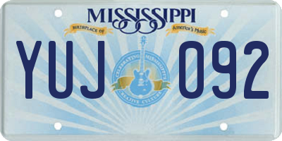 MS license plate YUJ092