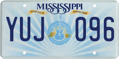 MS license plate YUJ096