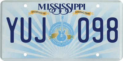 MS license plate YUJ098