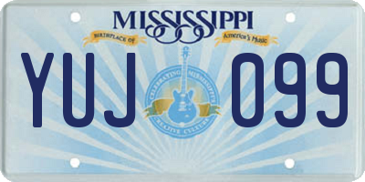MS license plate YUJ099