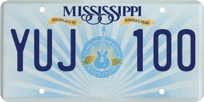 MS license plate YUJ100