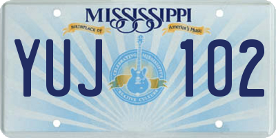 MS license plate YUJ102