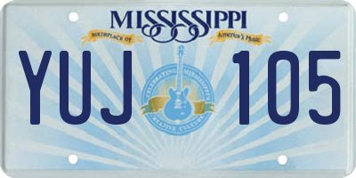 MS license plate YUJ105