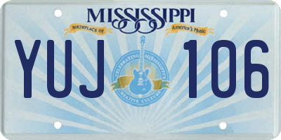 MS license plate YUJ106