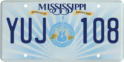 MS license plate YUJ108