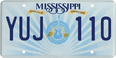 MS license plate YUJ110