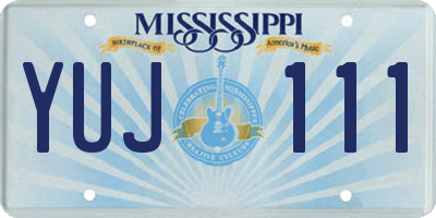 MS license plate YUJ111